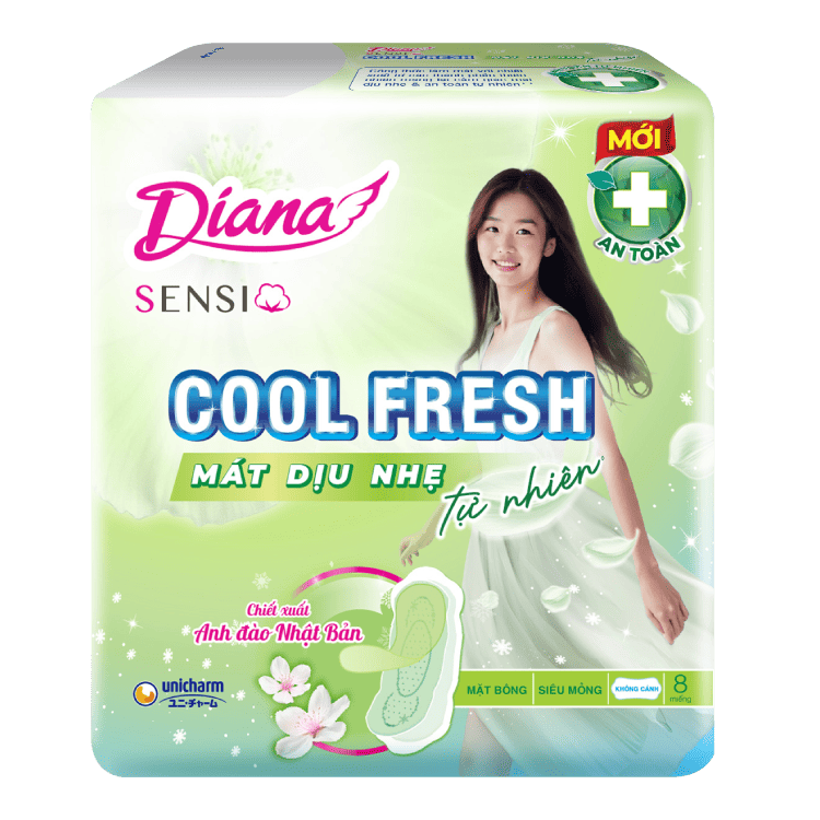Diana SENSI Cool Fresh M&aacute;t Dịu si&ecirc;u mỏng kh&ocirc;ng c&aacute;nh